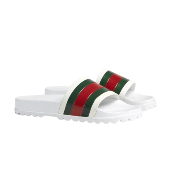 Chinelo Gucci Listras Branco