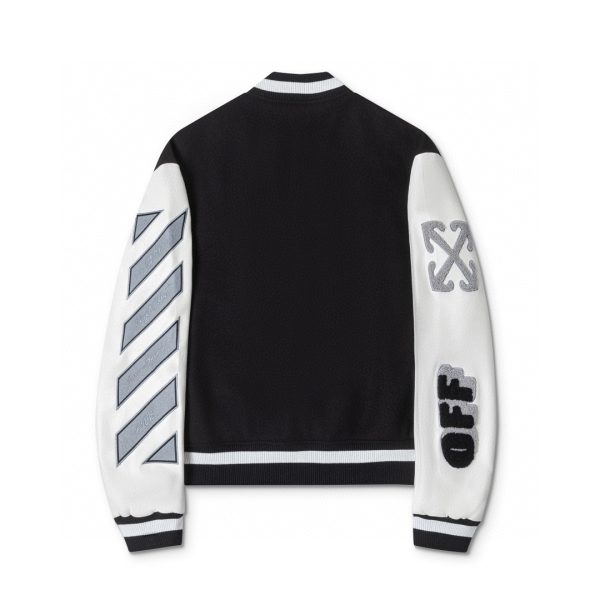 Jaqueta Off White College Lea Preta - Imagem 3