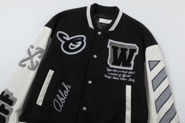 Jaqueta Off White College Lea Preta - Imagem 2