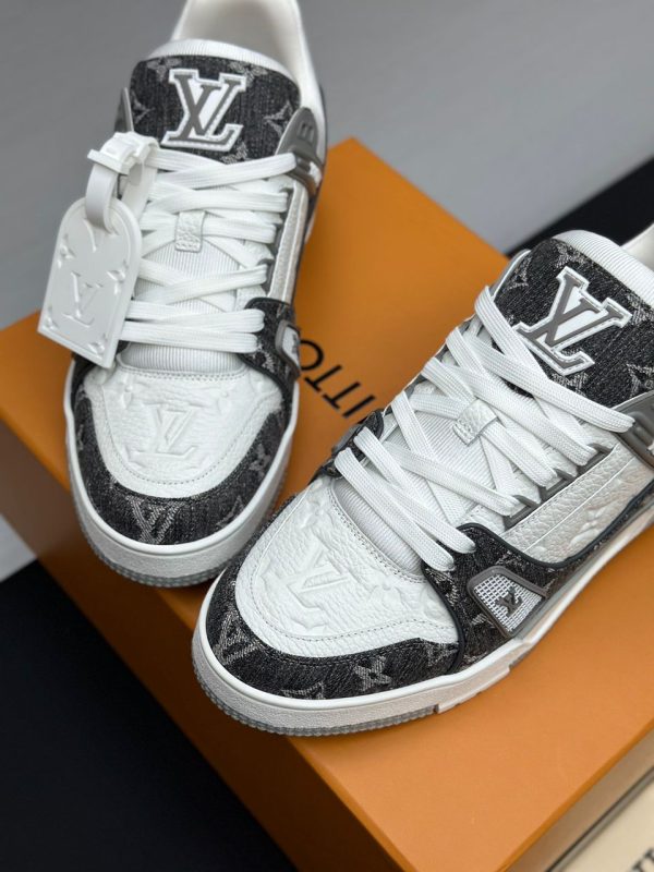 Tênis LV Trainer Branco|Cinza - Imagem 4