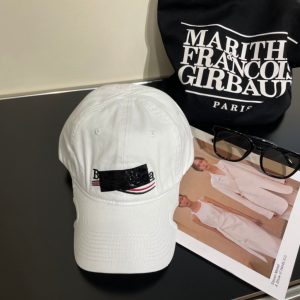 Boné Balenciaga Branco Tarja